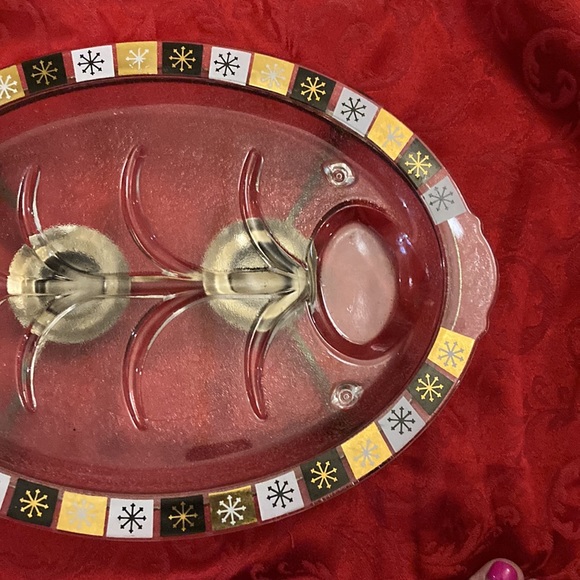 Glass tree platter 1950’s platter & warming tray - Picture 8 of 8